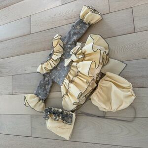 Adorable Cream and Gray Star Diaper Cover Set